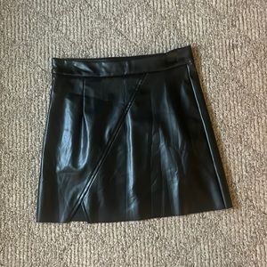 Black faux leather skirt